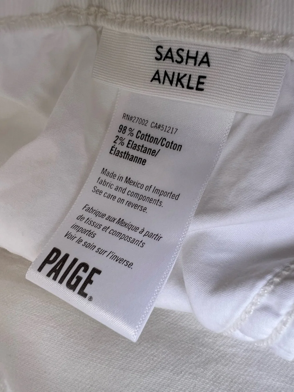 Paige Sasha Ankle Wide Leg Jeans‎ White Ivory Womens Size 28 Cropped Cuffed